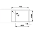 Kép 4/4 - BLANCO ZIA XL 6 S Compact Silgranit mosogatótálca, vulkánszürke, excenter nélkül