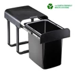 Kép 1/2 - Ekotech ALADIN BLACK BIOszekrénybe szerelhető  szemetes 362 mmmagas 1 vödrös kivitel