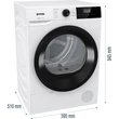 Kép 3/9 - Gorenje D2HNE7D ESSENTIAL+,  7 kg , "D" , hőszivattyús, LED képernyő érintőgombokkal,  ReFresh és gyűrődésmentesítő program,  ExtraHygiene program,  84,5/59,5/51cm, fehér-fekete szín