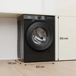 Kép 2/6 - Gorenje WG484A31B Elöltöltős mosógép "A", 8 kg, 1400 Ford., Gőzfunkció, Wifi, Fekete