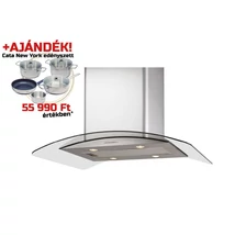 Cata - Páraelszívó Isla gamma 900 X/E inox-üveg LED + Cata PROFESSIONAL edényszett