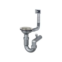Lefolyógarnitúra, bűzelzáró szifonnal, 1 medencés 3 1/2" rozsdamentes mosogatóhoz
