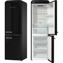 Gorenje ONRK619DBK szabadonálló kombinált hűtőszekrény, 194 cm, Total NoFrost,FEKETE, Old Timer Design