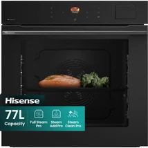 Hisense BFS615S8B MULTIFUNKCIÓS SÜTŐ + GŐZPÁROLÓ KOMBI   17  Sabbath, SousVide AirFry+, Pizza, FrozenBake, FullSteam és SteamAddPro ,77 liter HomeMadePlus, színes TFT  kijelző,  "A+"  GentleClose , GentleOpen , HÚSMAGHŐMÉRŐ,  AirFry tepsi, telje