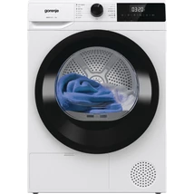 Gorenje D2HNE7D ESSENTIAL+,  7 kg , "D" , hőszivattyús, LED képernyő érintőgombokkal,  ReFresh és gyűrődésmentesítő program,  ExtraHygiene program,  84,5/59,5/51cm, fehér-fekete szín