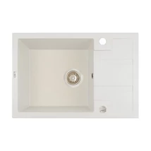 Laveo BARBADOS jázmin csepptálcás mosogató dugókiemelős helytakarékos szifonnal