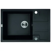 Laveo BARBADOS Gránit mosogató: egymedence mini csepptálcás, matt fekete, SRB_713B