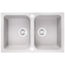 Laveo CELIA Gránit mosogató: kétmedencés, fehér