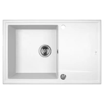 Laveo MEGALO Gránit mosogató: egymedence csepptálcás, fehér