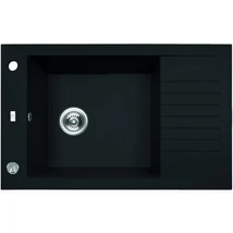 Laveo PIONIER Gránit mosogató: egymedencés mini csepptálcával, matt fekete (homogén)