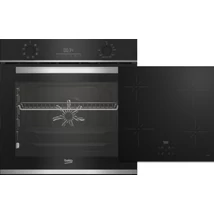 Beko sütő-indukciós főzőlap szett, inox/fekete