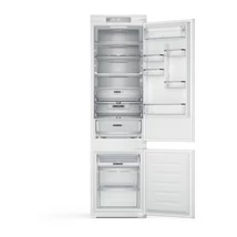 Whirlpool WHC20T573P Beépíthető kombinált hűtő, 212/68 l , D , 6. Érzék Freeze Control, Total No Frost, Metal Multiflow, PUSH TO OPEN rendszer,  LED prémium világítás, digitális kijelző, palacktartó, FreshBox+, Deli Box,  32 dBA, 193,5x54x54,5 cm