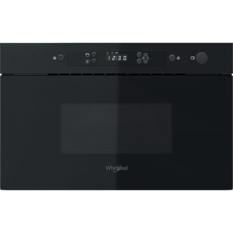 Whirlpool MBNA900B Fekete, 22 liter, beépíthető mikró, oldalra nyíló üvegajtó, digitális kijelző (fehér karakterszín)