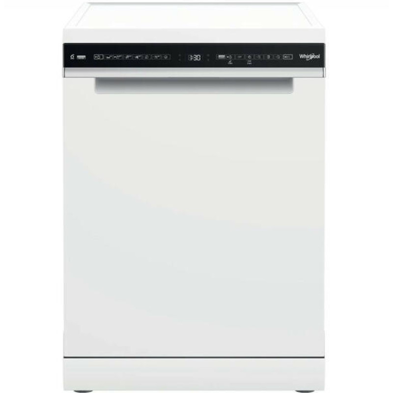 WHIRLPOOL WH3FD14BN7 Mosogatógép, D , 14 teríték, fehér készülékszín, 10 program, 9,5 l vízfogyasztás , PowerClean és 6. Érzék technológia , digitális kijelző, fix 3. evőeszköztartó fiók, NaturalDry 43 dBA, szupercsendes éjszakai program