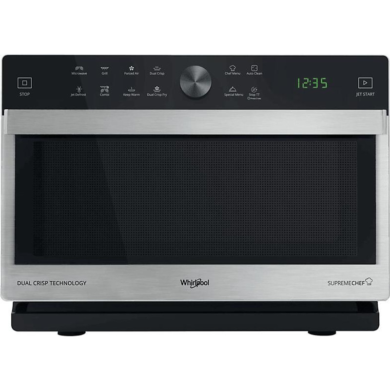 Whirlpool MWSC833SX Nagy térfogatú szabadonálló multifunkciós mikró, 33 L , Grill+Crisp+hőlégbefúvás, Chef menű(30 automatikus recept), inox Whirlpool MWSC833SX Nagy térfogatú szabadonálló multifunkciós mikró, 33 L , Grill+Crisp+hőlégbefúvás, Chef menű(30 automatikus recept), inox