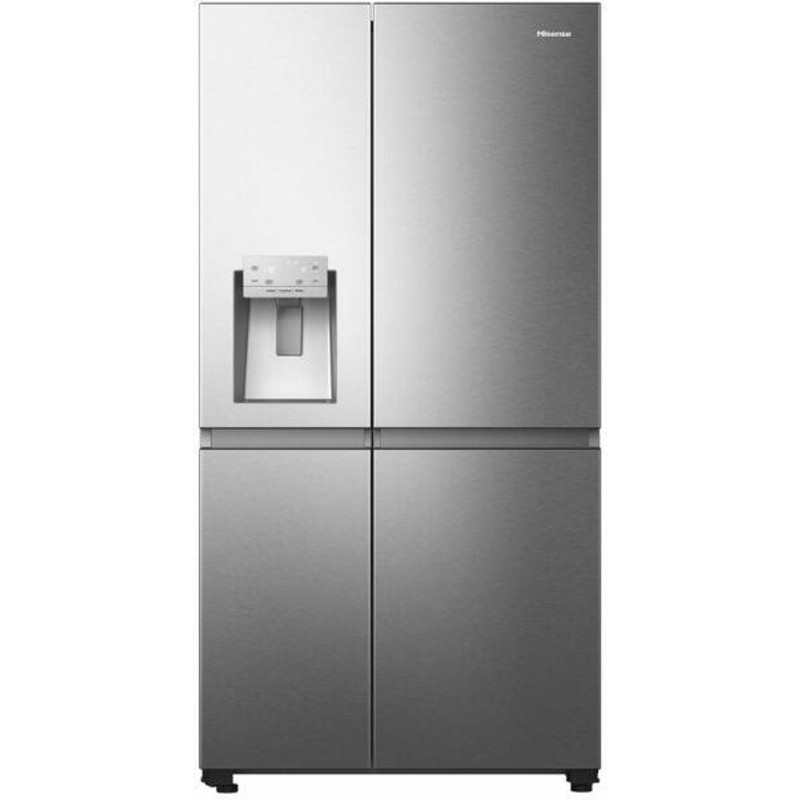 Hisense RS818N4TIE Side by Side hűtő, 417/215l, "E" , NO-FROST, INVERTERES , Multi Air Flow, automata jégadagoló, Smart Wifi, víztartályos, Metal Cooling, prémium inox/fekete