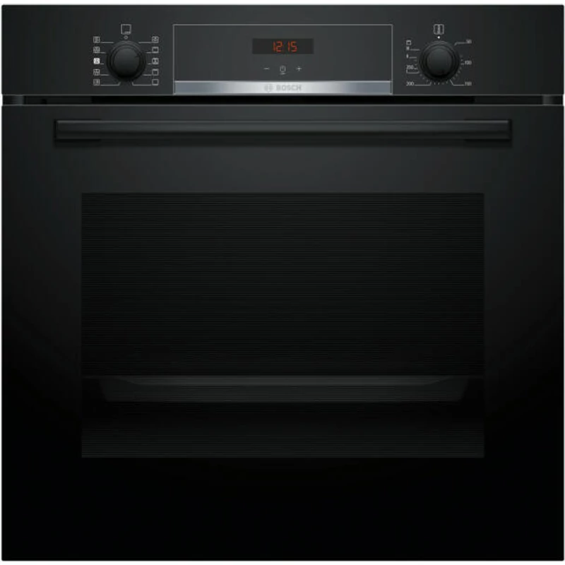Bosch HQA534EB3 Önállóan beépíthető sütő HotAir Steam hozzáadott gőz funkcióval - Serie4 - fekete - 71 l sütőtér - 8 funkció - 3D hőlégbefúvás - Energiaosztály: A+ - EcoClean hátfal - 1-szintű teleszkópos sütősín