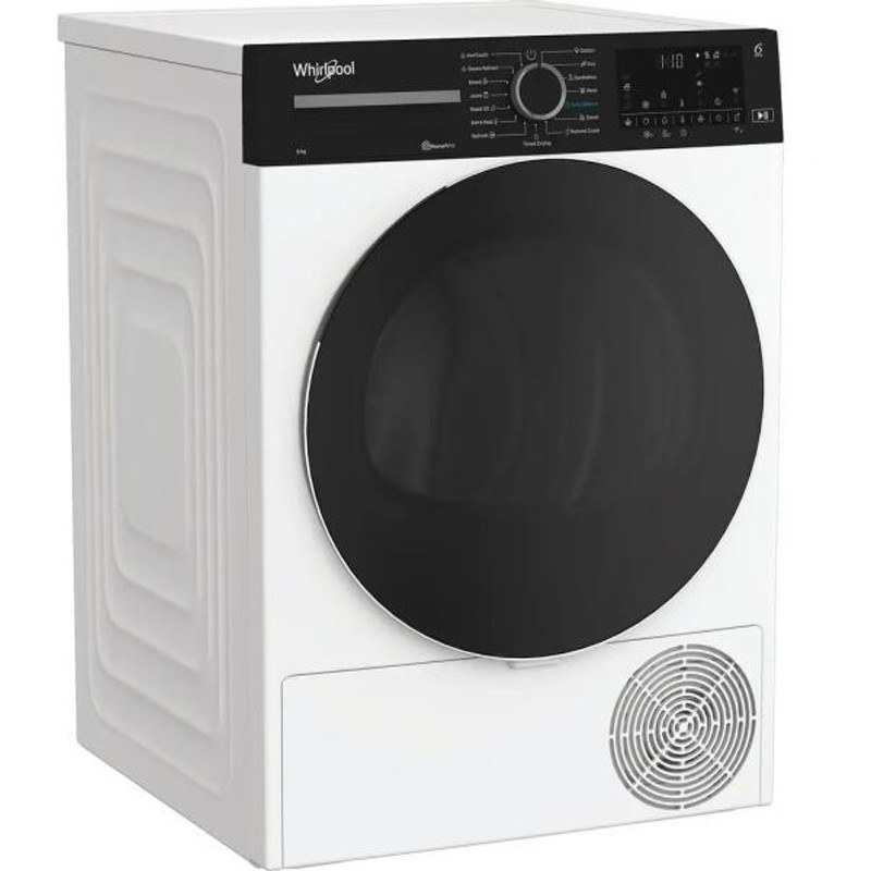 Whirlpool WPC8WBSEE Hőszivattyús szárítógép Inverter motorral, IronTouch gőztechnológiával és HomeWhiz távoli eléréssel, "A+++" , 8 kg , nagy digitális kijelző, AdaptiveDry, 6. Érzék PrecisionDry, Dobvilágítás
