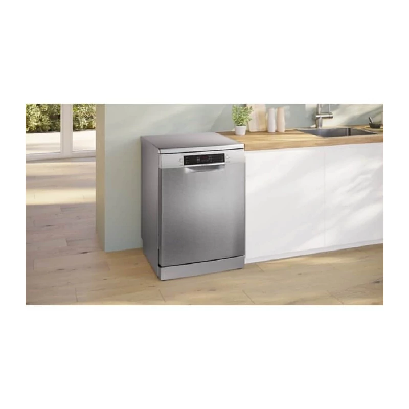 BOSCH SMS26AI01F Szabadonálló Mosogatógép - Serie 2 - Nemesacél - 12 teríték - E - 6 program - Digitális kijelző - Hőcserélő kondenzációs szárítás - Vario kosárrendszer - 48 dB(A) BOSCH SMS26AI01F Szabadonálló Mosogatógép - Serie 2 - Nemesacél - 12 teríték - E - 6 program - Digitális kijelző - Hőcserélő kondenzációs szárítás - Vario kosárrendszer - 48 dB(A)