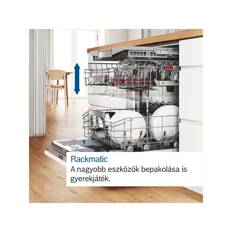 Bosch SMS6ECI15E Szabadonálló Mosogatógép - Serie 6 - Home Connect - Nemesacél - 14 teríték - Energiaosztály:A - 6 program - 4 opció - Nagyméretű LED kijelző - Nyomógombos vezérlés - EfficientDry szárítás - MaxFlex kosárrendszer - VarioDrawer