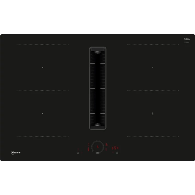 Neff V58NHQ4L0 Combi Induction üvegkerámia főzőlap beépített páraelszívóval - N70 - Home Connect - 80cm - Keret nélküli kivitel - 4 indukciós főzőzóna, ebből oldalanként 2-2 összekapcsolható