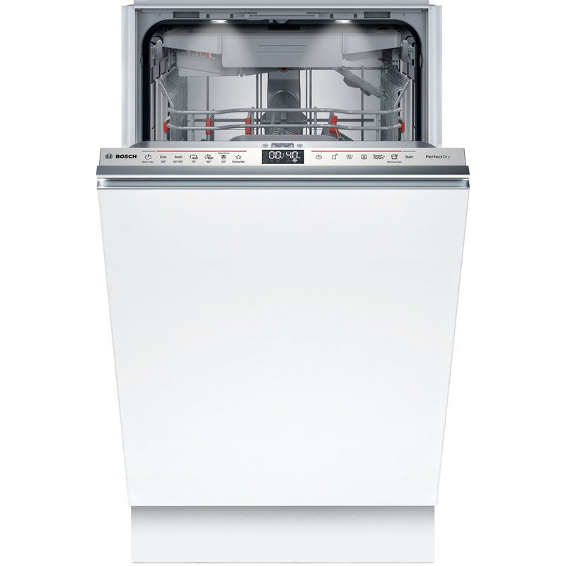 BOSCH SPV6ZMX17E Teljesen integrálható keskeny mosogatógép, Serie6, Home Connect, 10 teríték, C, 6 program, 4 opció, Nagyméretű LED kijelző, PerfectDry Zeolith szárítás, VarioFlex Pro kosárrendszer, VarioDrawer Pro, 8,9 l, 42 dB(A)