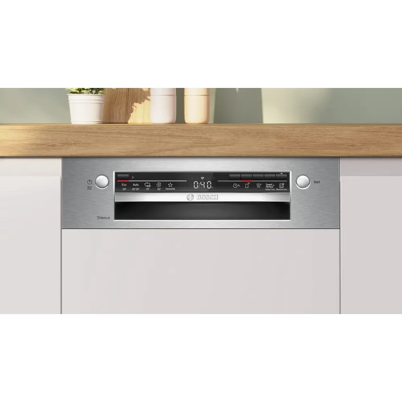 Bosch SPI2HKS42E Beépíthető kezelőpaneles keskeny mosogatógép - Serie 2 - Home Connect - Nemesacél - 10 teríték - 5 program - 3 opció