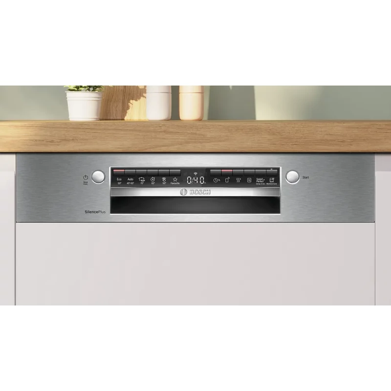 Bosch SMI6ECS12E Beépíthető kezelőpaneles mosogatógép - Serie 6 - Home Connect - Nemesacél - 14 teríték - Energiaosztály:A - 8 program - 5 opció