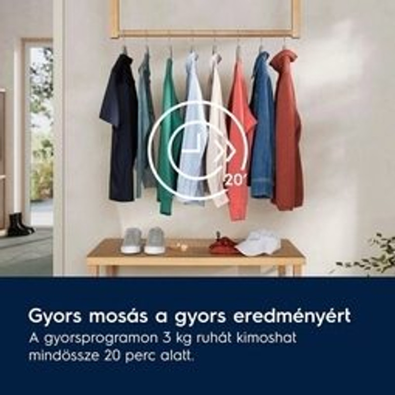 Electrolux EW6F3494E SensiCare Elöltöltős mosógép, Hygiene program gőzzel, A energiaosztály, 9 kg, 1400 f/p, ökoinverter motor
