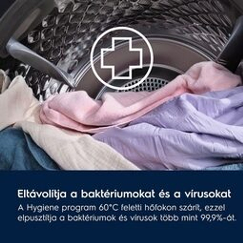 Electrolux EW7D495UDE DelicateCare SÖTÉTSZÜRKE hőszivattyús szárítógép, C energiaosztály, 9 kg, inverter motor, Wifi