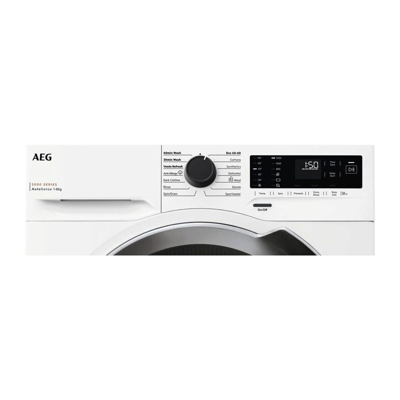 AEG LF5Z48BE AutoSense elöltöltős mosógép, Hygiene program gőzzel, A energiaosztály, 8 kg, 1400 f/p. AEG LF5Z48BE AutoSense elöltöltős mosógép, Hygiene program gőzzel, A energiaosztály, 8 kg, 1400 f/p.