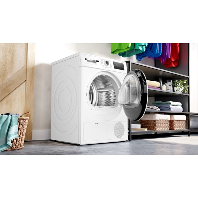 Bosch WTH83256BY Hőszivattyús kondenzációs szárítógép, Serie4, 8kg, Fekete-fehér ajtó, EasyClean kondenzátor, TouchControl kijelző Bosch WTH83256BY Hőszivattyús kondenzációs szárítógép, Serie4, 8kg, Fekete-fehér ajtó, EasyClean kondenzátor, TouchControl kijelző