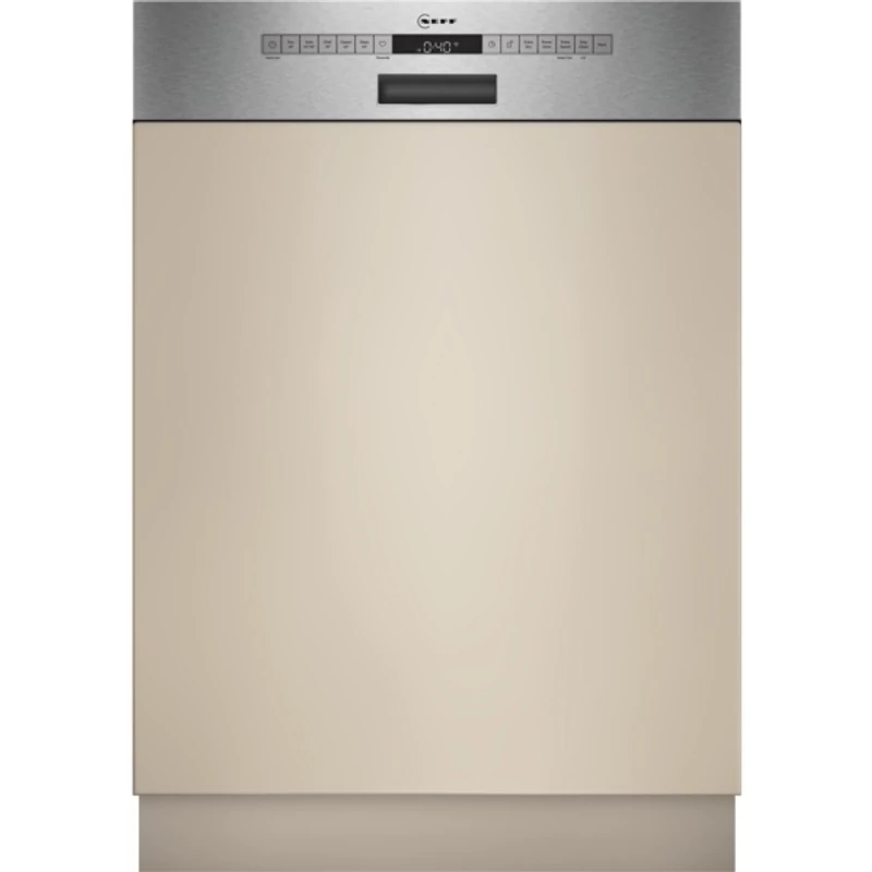 Neff S145EVS04E Beépíthető kezelőpaneles mosogatógép - N50 - Home Connect - Nemesacél - 14 teríték - Energiaosztály:B - 6 program - 4 opció - Nagyméretű LED kijelző - Nyomógombos vezérlés - OpenDry szárítás