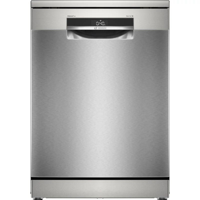 Bosch SMS6ECI15E Szabadonálló Mosogatógép - Serie 6 - Home Connect - Nemesacél - 14 teríték - Energiaosztály:A - 6 program - 4 opció - Nagyméretű LED kijelző - Nyomógombos vezérlés - EfficientDry szárítás - MaxFlex kosárrendszer - VarioDrawer