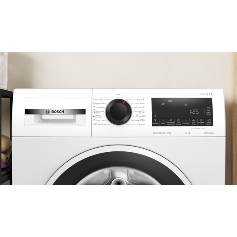 Bosch WGG2540NBY Elöltöltős mosógép - Serie6 - IronAssist gőzprogram - 10 kg - E energiaosztály: A - 1400 ford/perc - Fekete-fehér ajtó - Prémium TouchControl kijelző Bosch WGG2540NBY Elöltöltős mosógép - Serie6 - IronAssist gőzprogram - 10 kg - E energiaosztály: A - 1400 ford/perc - Fekete-fehér ajtó - Prémium TouchControl kijelző
