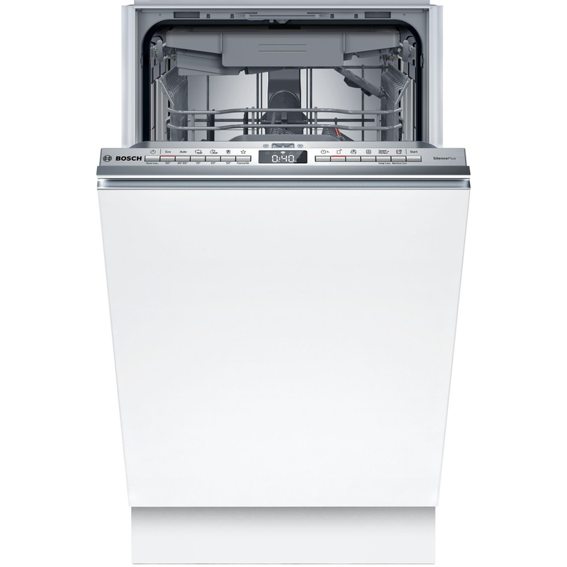 BOSCH SPT4EMX17E Teljesen integrálható keskeny mosogatógép, Serie 4, Home Connect, 10 teríték, B, 6 program, 6 opció, LED kijelző VarioFlex kosárrendszer, VarioDrawer, 8,7 l, 44 dB(A)