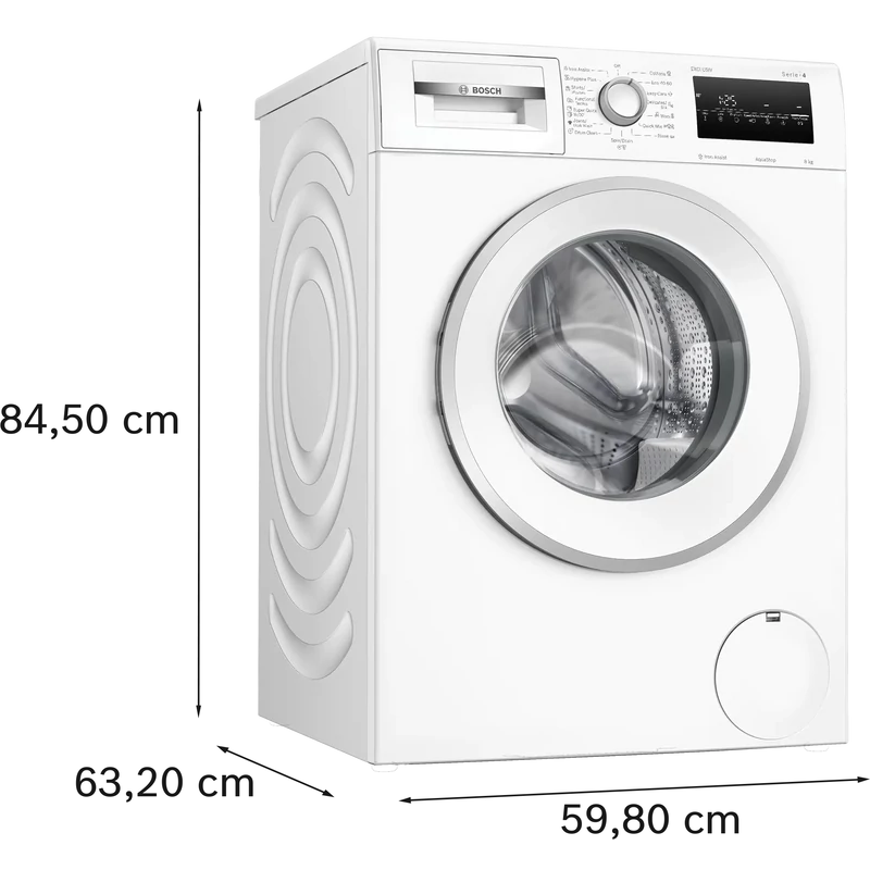 Bosch WAN2829NBY Elöltöltős mosógép , Serie4 , IronAssist gőzprogram , 8 kg , A , 1400 f, Fehér,inox ajtó , TouchControl kijelző , AquaStop Bosch WAN2829NBY Elöltöltős mosógép , Serie4 , IronAssist gőzprogram , 8 kg , A , 1400 f, Fehér,inox ajtó , TouchControl kijelző , AquaStop