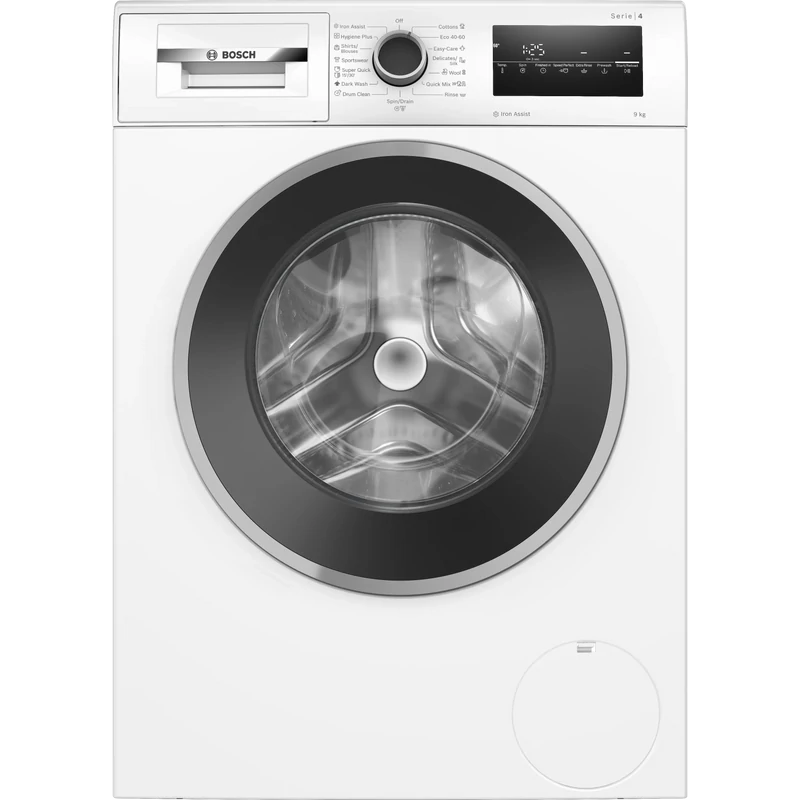 Bosch WAN2826NBY Elöltöltős mosógép , Serie4 , IronAssist gőzprogram , 9 kg , A , 1400 f, Fekete,inox ajtó , TouchControl kijelző
