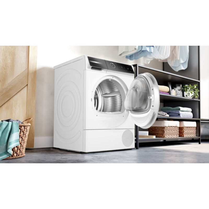 Bosch WRB247CEBY Hőszivattyús kondenzációs szárítógép, Serie8, Home Connect, 9kg, A, Fehér-inox ajtó, SelfCleaning öntisztító kondenzátor, IronAssist gőzprogram, Döntött, nagyméretű TouchControl kijelző digitális kezelőgyűrűvel, SmartDry, AutoDry Bosch WRB247CEBY Hőszivattyús kondenzációs szárítógép, Serie8, Home Connect, 9kg, A, Fehér-inox ajtó, SelfCleaning öntisztító kondenzátor, IronAssist gőzprogram, Döntött, nagyméretű TouchControl kijelző digitális kezelőgyűrűvel, SmartDry, AutoDry