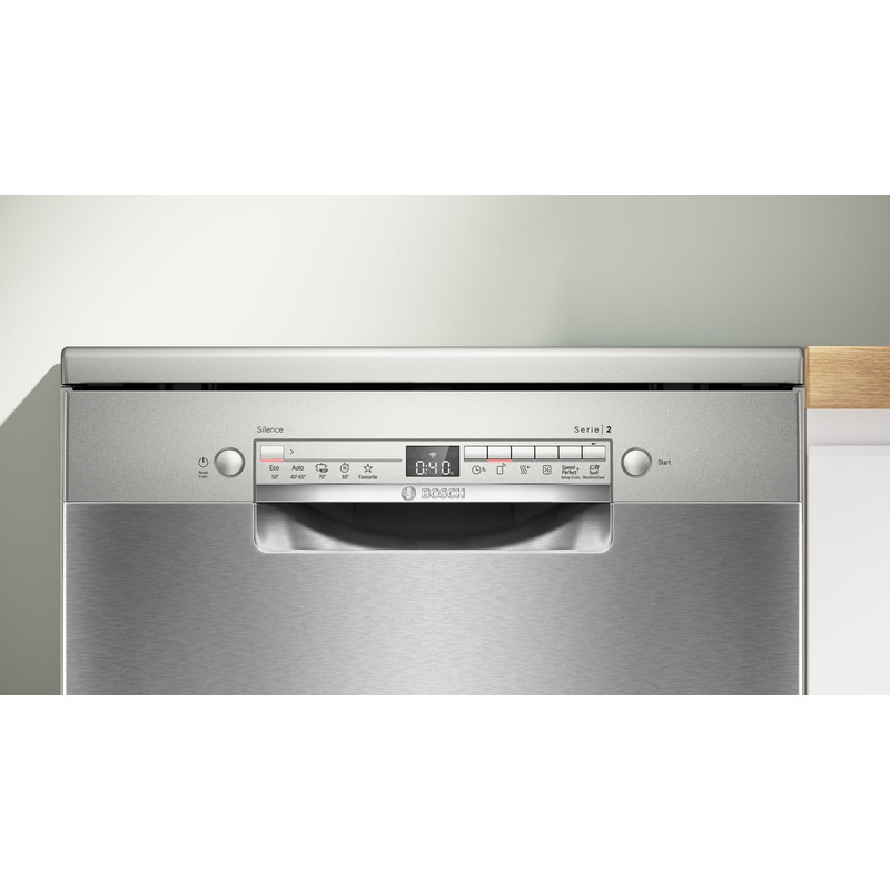 BOSCH SMS2HVI06E Szabadonálló Mosogatógép, Serie 2, Home Connect, Nemesacél, 14 teríték, C, 5 program, 6 opció, LED kijelző, Vario kosárrendszer, VarioDrawer, 9 l, 46 dB(A) BOSCH SMS2HVI06E Szabadonálló Mosogatógép, Serie 2, Home Connect, Nemesacél, 14 teríték, C, 5 program, 6 opció, LED kijelző, Vario kosárrendszer, VarioDrawer, 9 l, 46 dB(A)