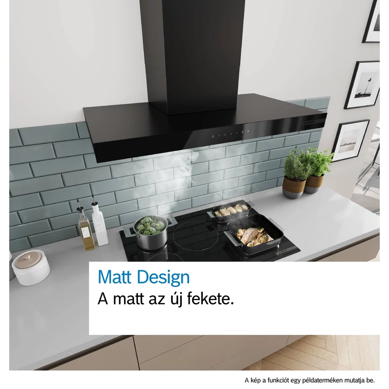 Bosch DWB95CC60 Kürtős páraelszívó , Serie4 , 90cm , Fekete , Lapos elszívóernyő , max. 594 m3/h