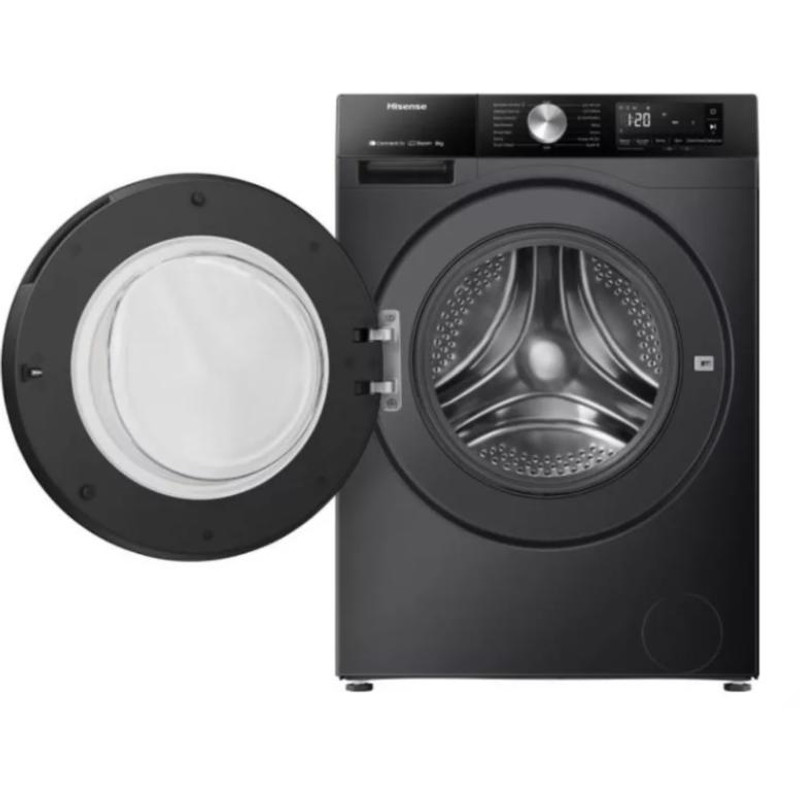 Hisense WF3S8043BB3 Mosógép, : 8 kg / 54l, 1400 f, "A" INVERTERES , WIFI - ConnetctLife képes, 15 perces gyorsprogram, AntiCrease gyűrődésmentesítés, AddCloth - ruha hozzáadása, GŐZPROGRAMOK, Totál AquaStop fekete Hisense WF3S8043BB3 Mosógép, : 8 kg / 54l, 1400 f, "A" INVERTERES , WIFI - ConnetctLife képes, 15 perces gyorsprogram, AntiCrease gyűrődésmentesítés, AddCloth - ruha hozzáadása, GŐZPROGRAMOK, Totál AquaStop fekete