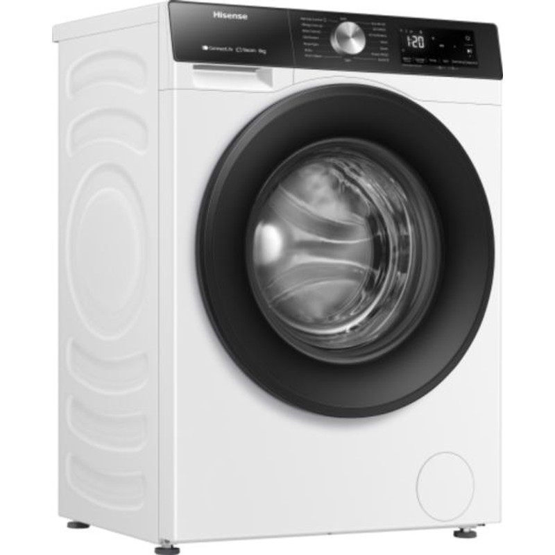 Hisense WF3S8043BW3 Mosógép, 8 kg / 54l, 1400 f, "A" INVERTERES WIFI - ConnetctLife képes, AntiCrease gyűrődésmentesítés, AddCloth - ruha hozzáadása, GŐZPROGRAMOK, Totál AquaStop