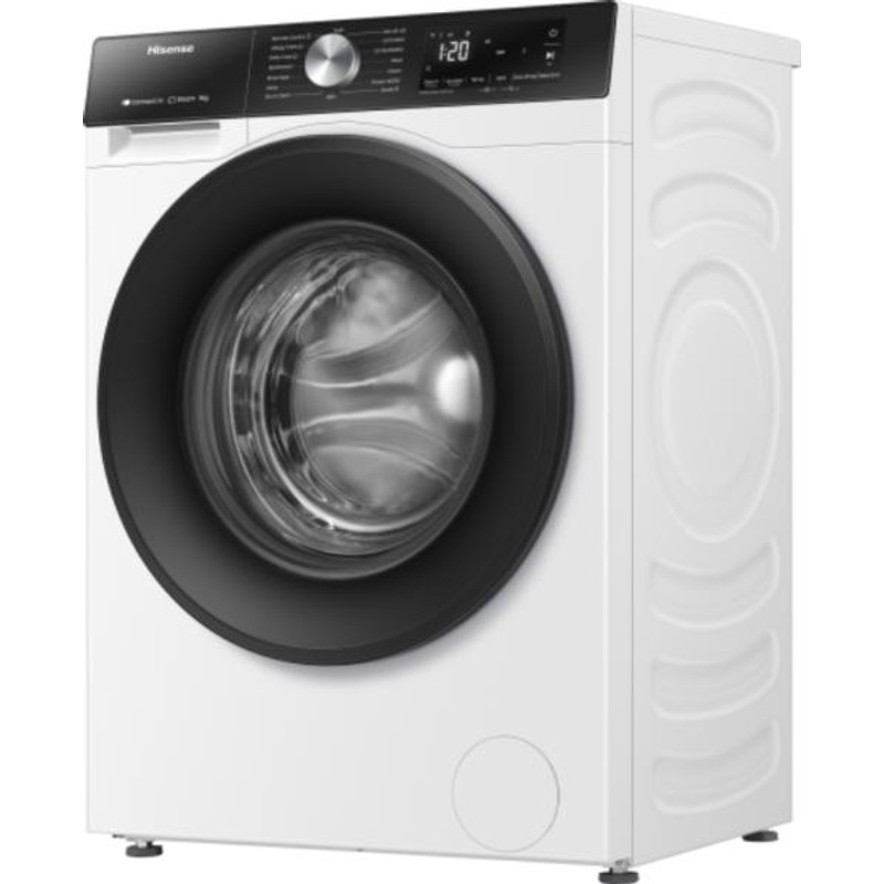 Hisense WF3S8043BW3 Mosógép, 8 kg / 54l, 1400 f, "A" INVERTERES WIFI - ConnetctLife képes, AntiCrease gyűrődésmentesítés, AddCloth - ruha hozzáadása, GŐZPROGRAMOK, Totál AquaStop