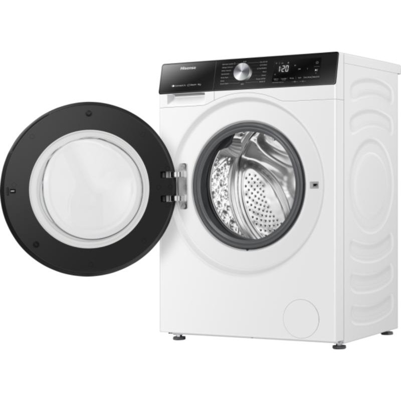 Hisense WF3S8043BW3 Mosógép, 8 kg / 54l, 1400 f, "A" INVERTERES WIFI - ConnetctLife képes, AntiCrease gyűrődésmentesítés, AddCloth - ruha hozzáadása, GŐZPROGRAMOK, Totál AquaStop