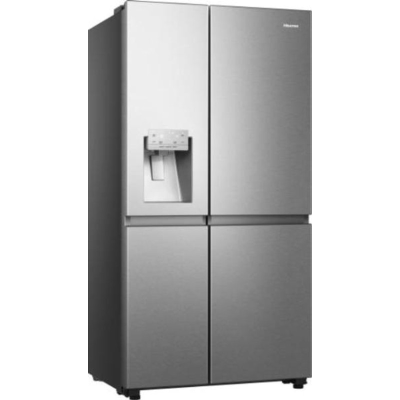 Hisense RS818N4TIE Side by Side hűtő, 417/215l, "E" , NO-FROST, INVERTERES , Multi Air Flow, automata jégadagoló, Smart Wifi, víztartályos, Metal Cooling, prémium inox/fekete