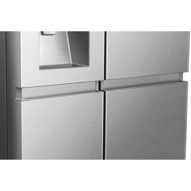 Hisense RS818N4TIE Side by Side hűtő, 417/215l, "E" , NO-FROST, INVERTERES , Multi Air Flow, automata jégadagoló, Smart Wifi, víztartályos, Metal Cooling, prémium inox/fekete