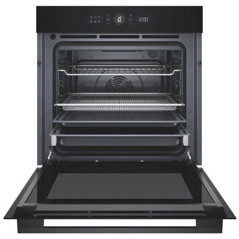 Whirlpool WOI5S8HM1SBA Fekete üveg, finoman csukódó sütőajtó , MF8, SmartClean (hidrolitikus) sütőtisztítás, "A+" teleszkópos sütősín, 73 liter Whirlpool WOI5S8HM1SBA Fekete üveg, finoman csukódó sütőajtó , MF8, SmartClean (hidrolitikus) sütőtisztítás, "A+" teleszkópos sütősín, 73 liter