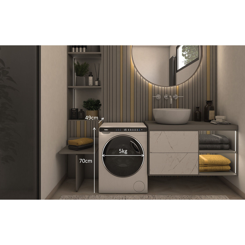 Haier HW50-BP12307U1-S Elöltöltős helytakarékos mosógép "A" 5kg, 1200 F, 70 x 51 x 44 cm