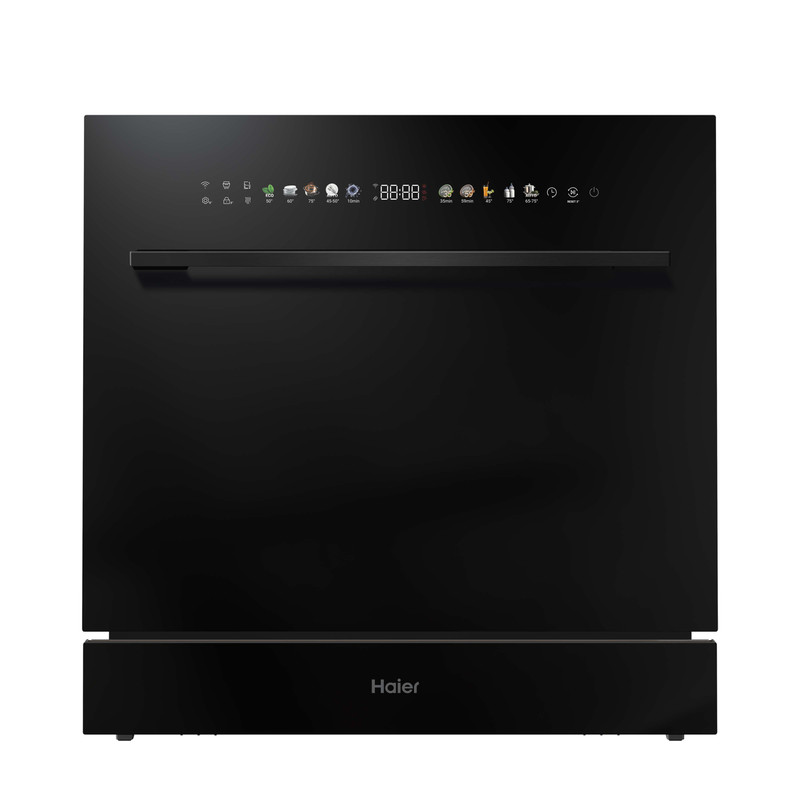 Haier XPI8D9FFB Magasságba beépíthető vagy asztali 8 terítékes mosogatógép, 10 program, hOn applikációs vezérlés